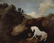 George Stubbs, "Cavallo spaventato da un leone", 1770